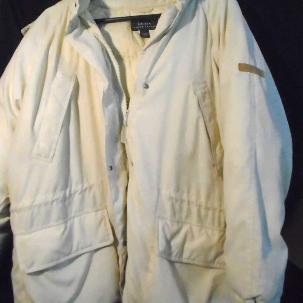 Polo Ralph Lauren Down Fill Parka Jacket Full Zip  Detachable Hood  Mens Large
